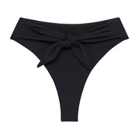Black Rib Paula Tie-Up Bikini Bottom