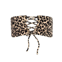 Leopard Texture Corset Bikini Top