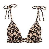 Leopard Texture Palua Ties Bikini Top