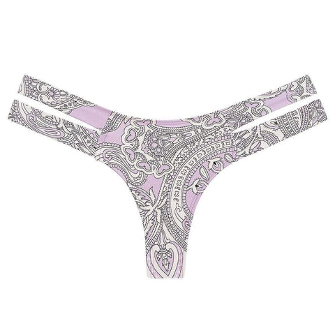 Lilac Paisley Added Coverage Seamless Euro Bikini Bottom
