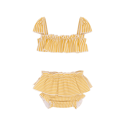 Canary Stripe Mini Cabana Bikini Set
