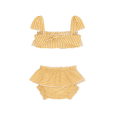 Canary Stripe Mini Cabana Bikini Set