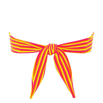 Neon Stripe Tori Bandeau Bikini Top