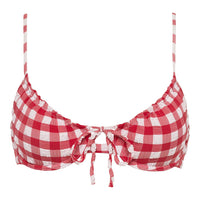 Red Gingham Lucy Bikini Top