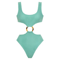 Turquoise Crochet Ky One-Piece