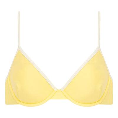Yellow Pastel Cream Binded Dainty Bikini Top