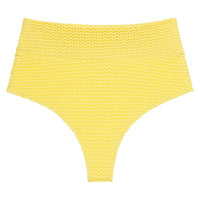Yellow Crochet Added Coverage High Rise Bikini Bottom