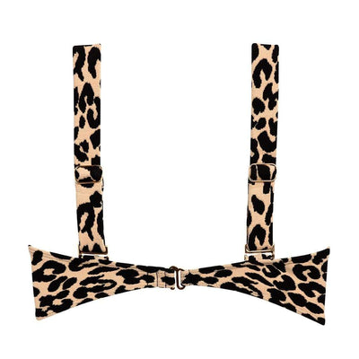 Leopard Texture Bustier Bikini Top