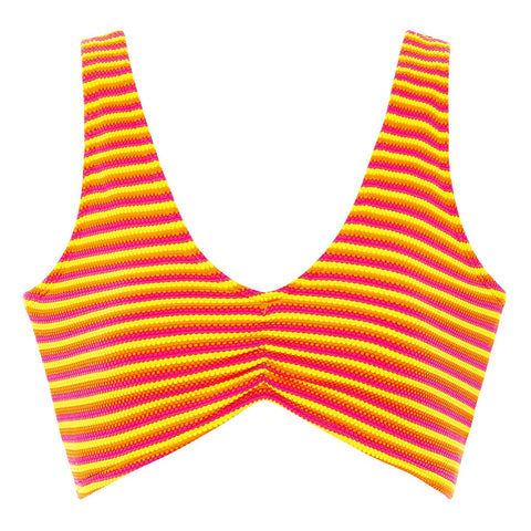 Neon Stripe Kim Variation Bikini Top